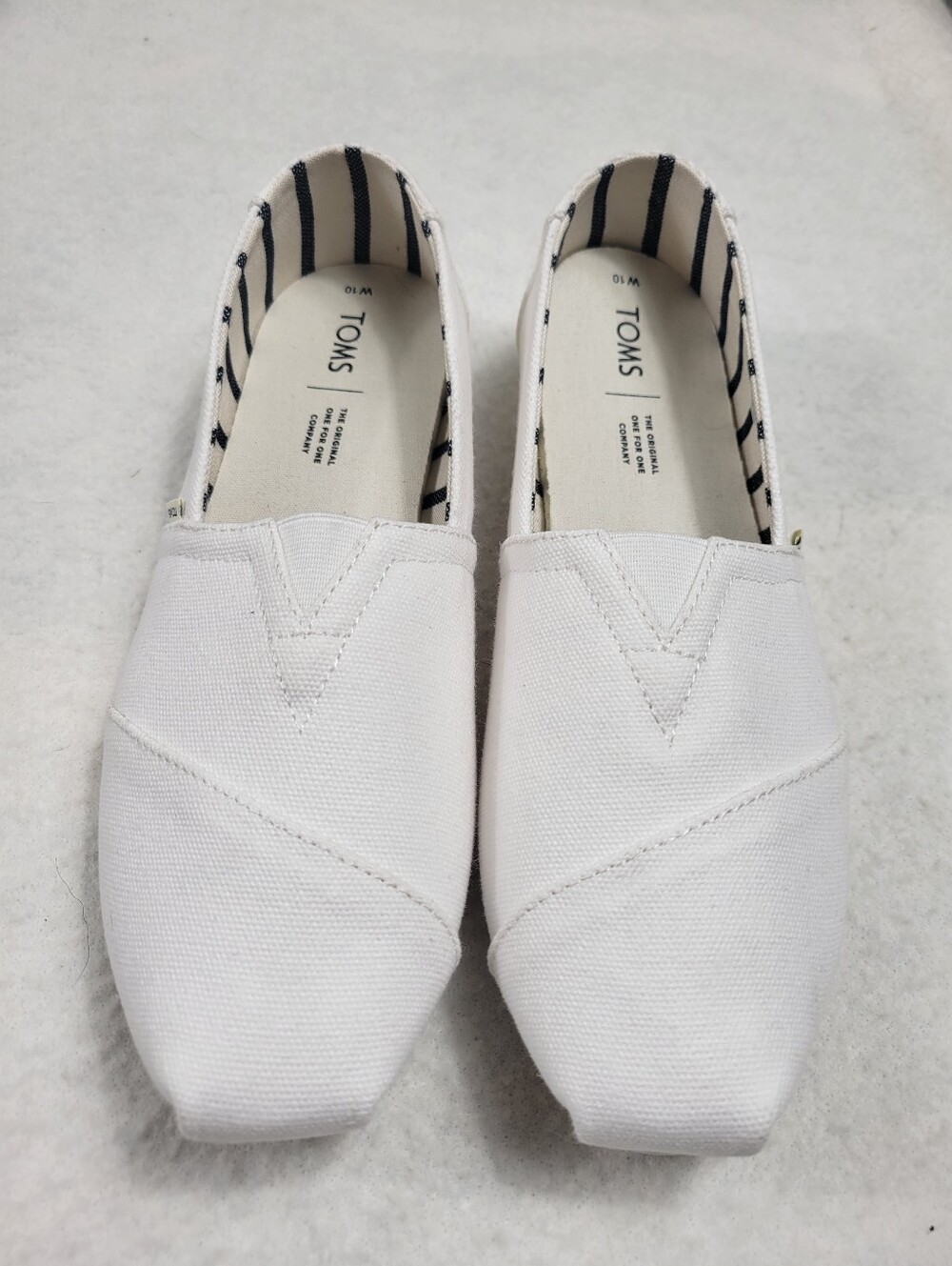 TOMS Women's Classic Canvas Alpargata Slip-On Shoes - White (Size US 10 / UK 8 /